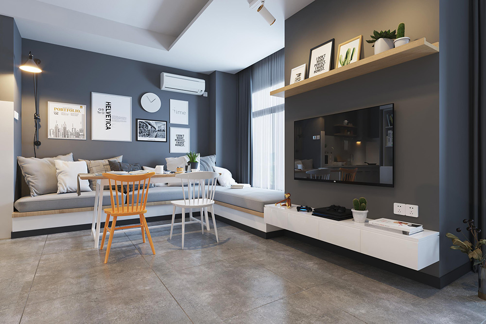 現代風格公寓裝修設計效果圖-客廳餐桌 現代風格公寓裝修設計效果圖-客廳餐桌