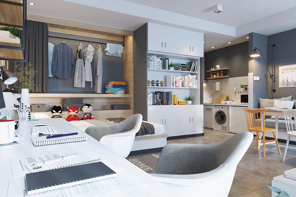 現代風格公寓裝修設計效果圖-辦公桌 現代風格公寓裝修設計效果圖-辦公桌